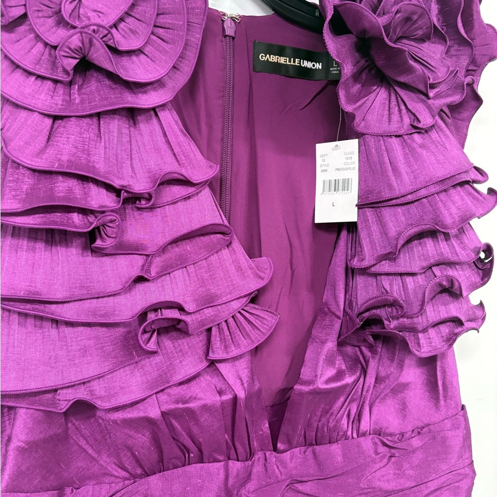 Purple Ruffled Mini Dress - Picture 4 of 5